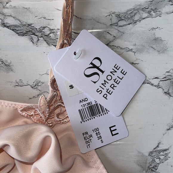 SIMONE PERELE PINK BRA. WITH LACE ON STRAPS NWT BRA SIZE 38E - Picture 3 of 7